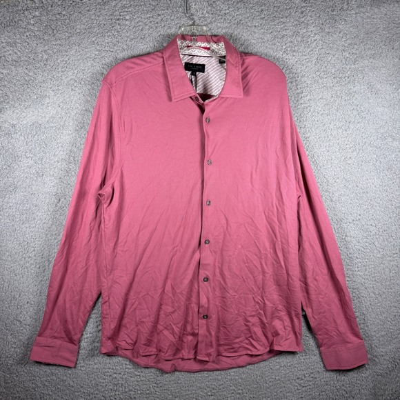 Ted Baker Other - NWT Ted Baker London Rigby Pink LS Pique Shirt Mens Size 5 XL Preppy Office $160